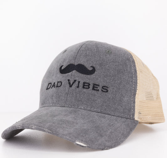 Dad Vibes Mustache Vintage Trucker