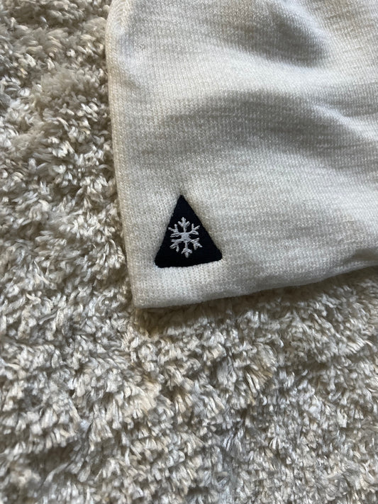 Short Beanie Hat with Caution Snowflake Logo SKULL Cap